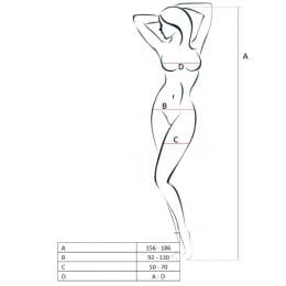 PASSION - WOMAN BS046 WHITE BODYSTOCKING ONE SIZE 2